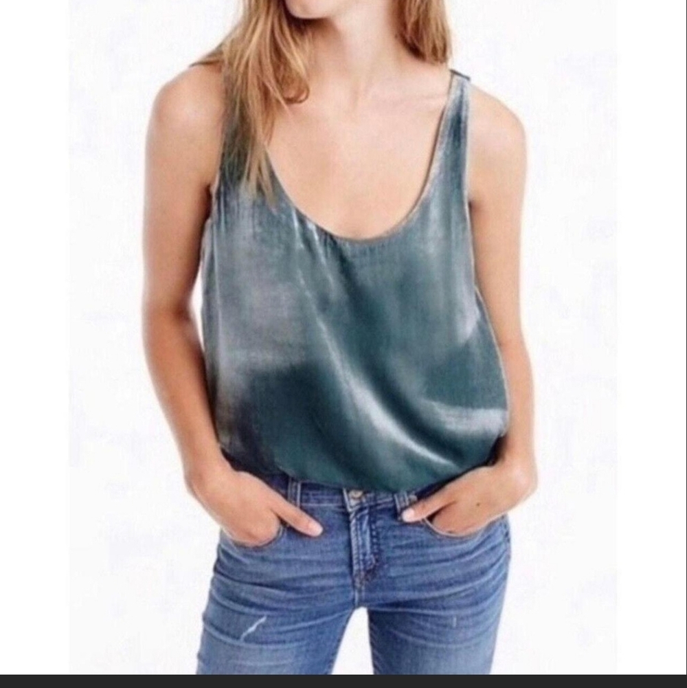 J. Crew Velvet Olive Tank Top